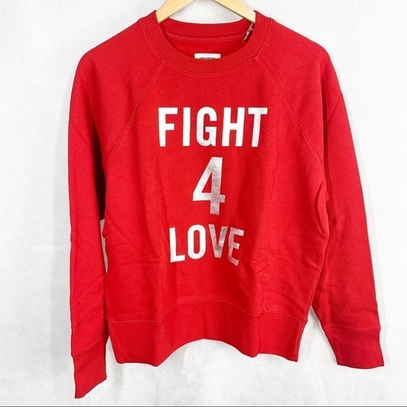 Zadig & Voltaire Fight 4 Love Sweatshirt Size Small Red - Picture 1 of 9